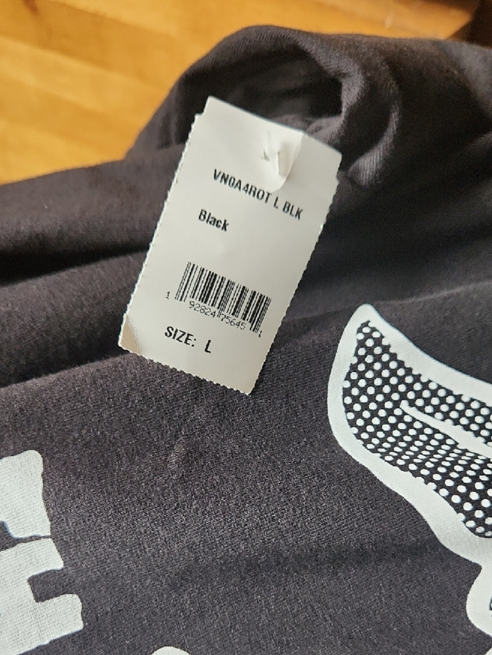 Vans Black Short Sleeve Tee with Small White Chest Graphic. Sz L - Picture 7 of 7